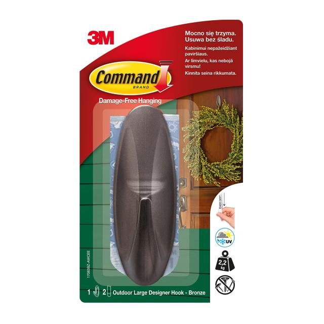 Carlig exterior 3M Command, negru bronz, 2.2 kg