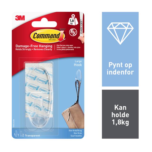 Carlig transparent 3M Command, mare, 1.8 kg