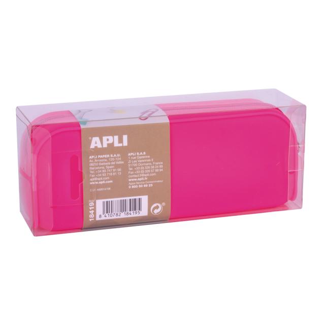 Penar Apli Fluor, 185x75x55 mm, 1 compartiment, finisaj silicon, roz