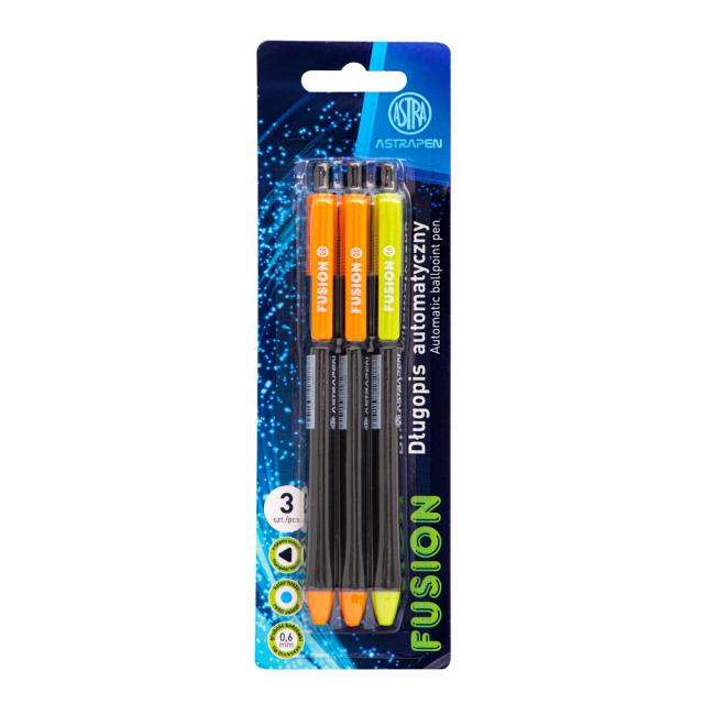 Pix cu mecanism Fusion Astra Pen, 3 bucati/blister 