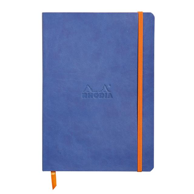 Notebook A5 Rhodiarama, 80 file, ivory, dictando, safir