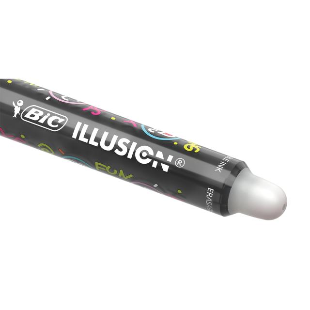 Roller cu gel BIC Gelocity Illusion, fara mecanism, 0.7mm, negru