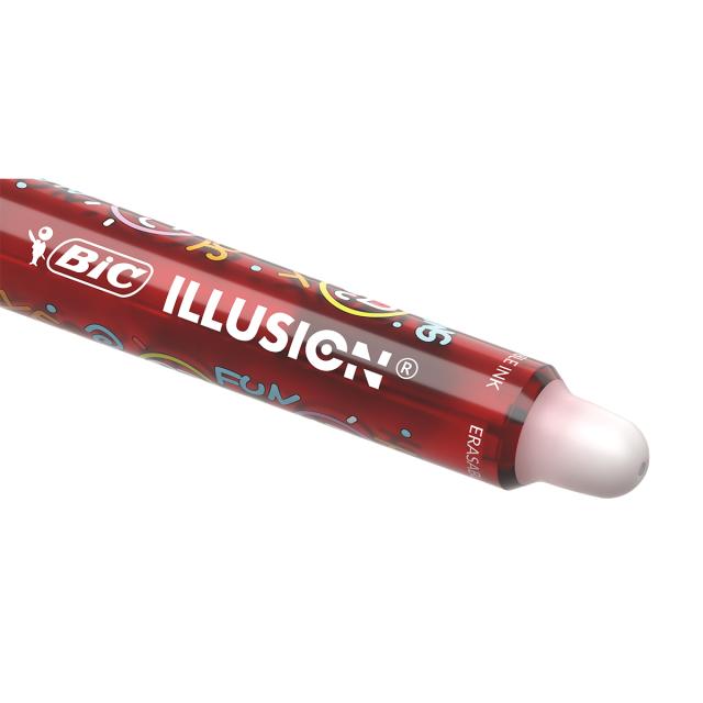 Roller cu gel BIC Gelocity Illusion, fara mecanism, 0.7mm, rosu