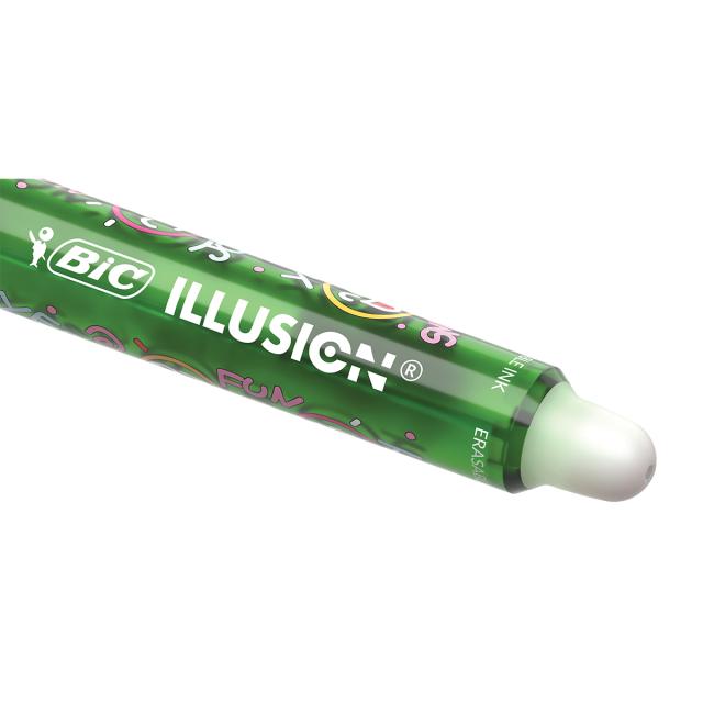 Roller cu gel BIC Gelocity Illusion, fara mecanism, 0.7mm, verde