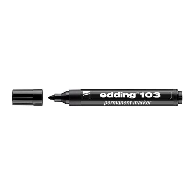 Marker Edding 103 permanent, varf rotund 1.5-3mm, negru