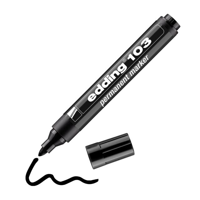 Marker Edding 103 permanent, varf rotund 1.5-3mm, negru