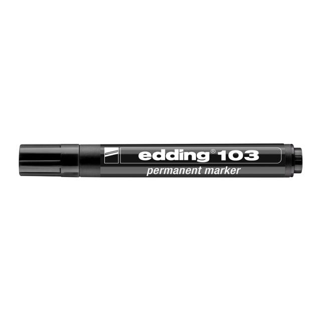 Marker Edding 103 permanent, varf rotund 1.5-3mm, negru