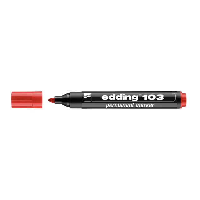 Marker Edding 103 permanent, varf rotund 1.5-3mm, rosu