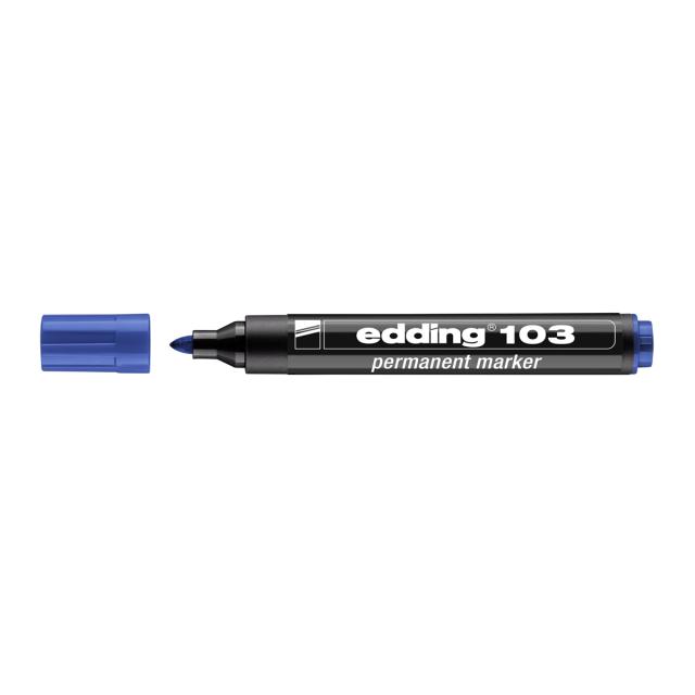 Marker Edding 103 permanent, varf rotund 1.5-3mm, albastru