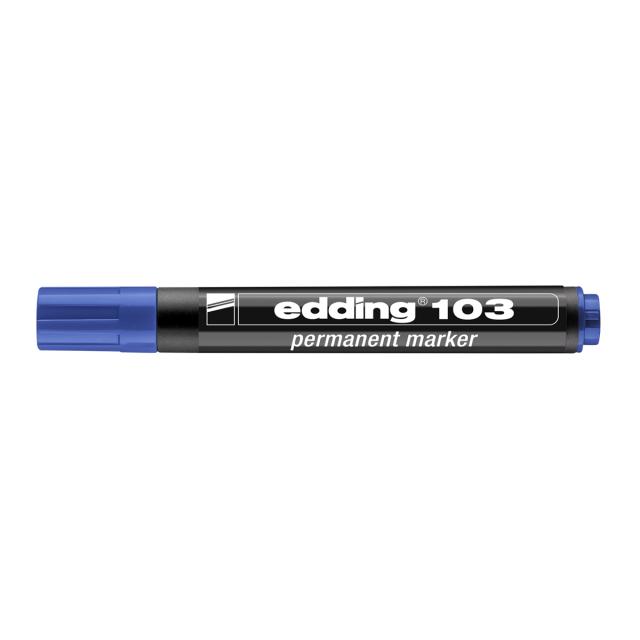 Marker Edding 103 permanent, varf rotund 1.5-3mm, albastru