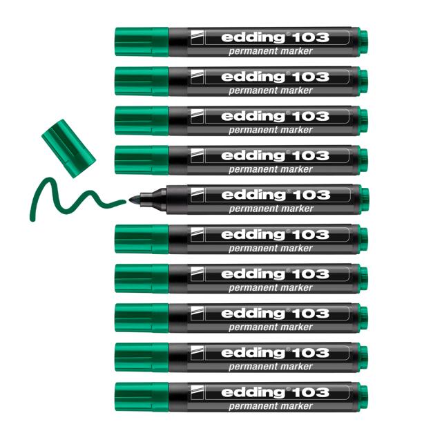 Marker Edding 103 permanent, varf rotund 1.5-3mm, verde