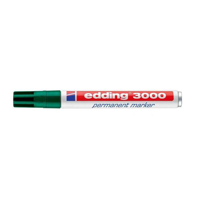 Marker permanent Edding 3000, varf 1.5-3 mm, verde