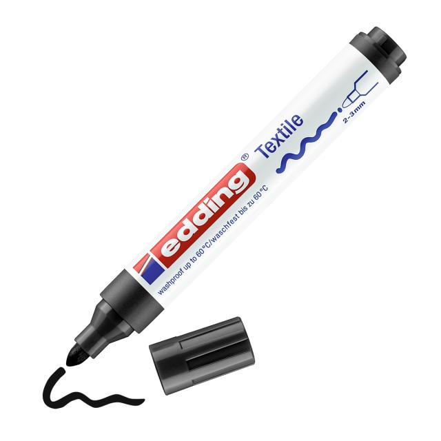 Marker Edding 4500, textile, varf rotund 2-3 mm, negru