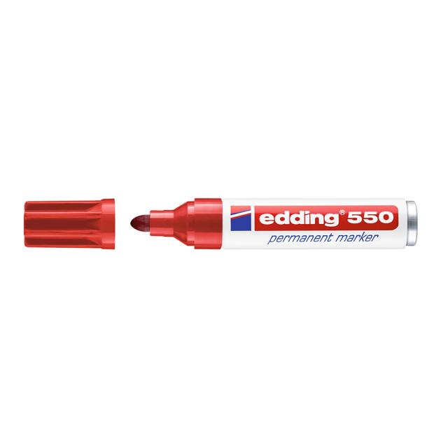 Marker permanent Edding 550, varf 3-4 mm, rosu