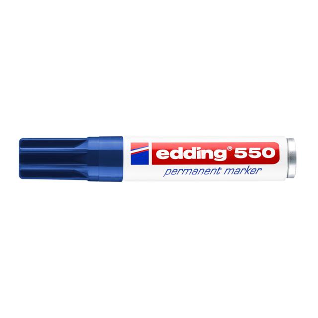 Marker permanent Edding 550, varf 3-4 mm, albastru