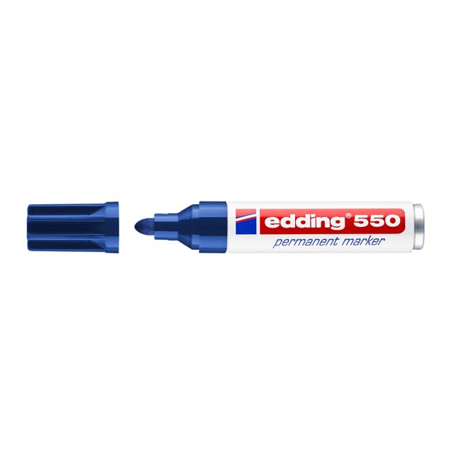 Marker permanent Edding 550, varf 3-4 mm, albastru