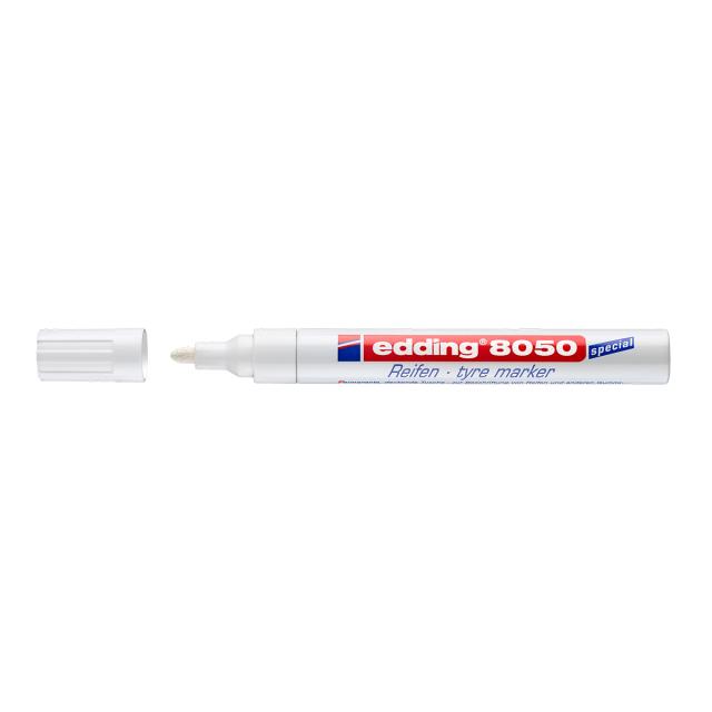 Marker Edding 8050 pentru anvelope, varf 2-4mm, alb