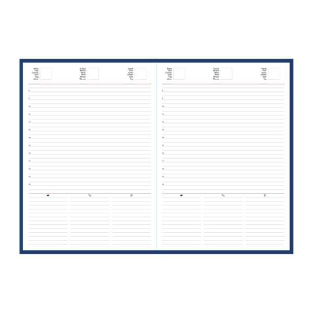 Agenda A5 Adria, nedatata, hartie ivory, coperta albastru