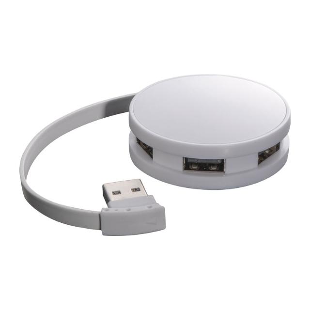 USB HUB rotund din plastic cu 4 porturi