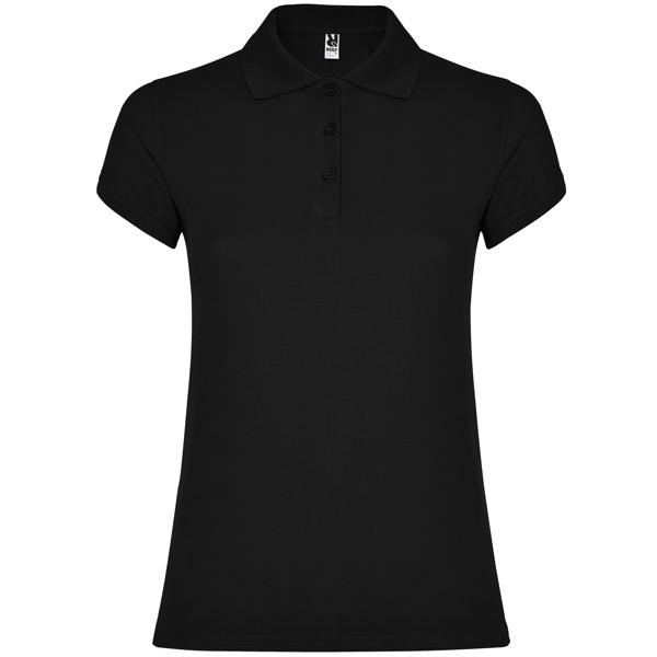 Tricou polo dama Star, negru, marimea S