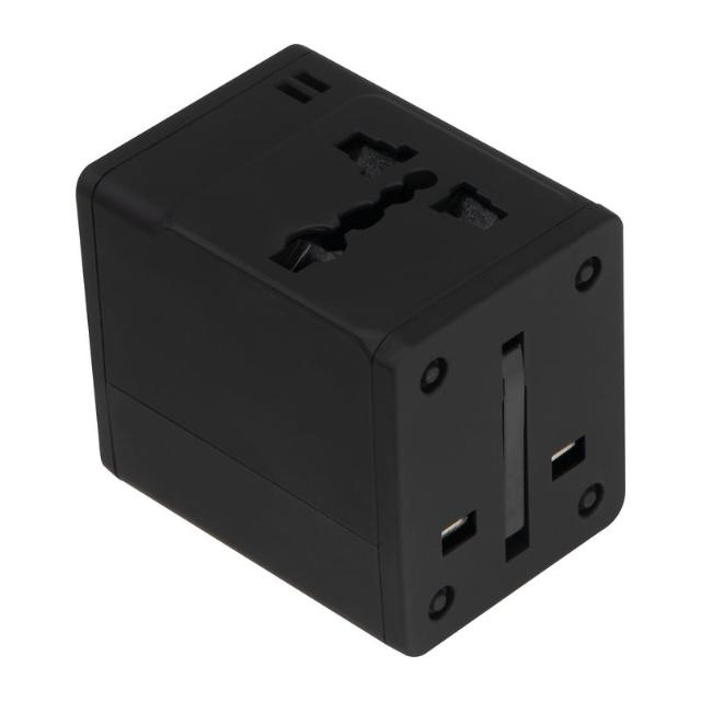 Adaptor calatorie cauciucat, porturi UK AUS EU, 2 porturi USB