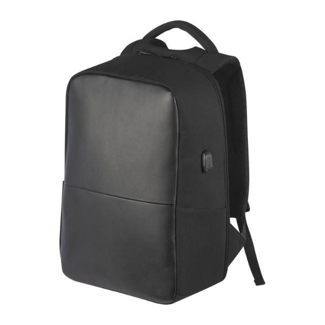 Rucsac laptop cu port USB, negru