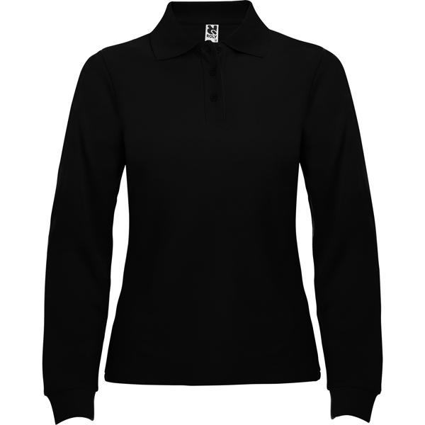 Tricou polo maneca lunga dama Estrella, negru, marimea S