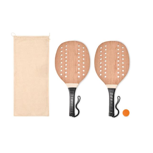 Set de tenis plaja, din lemn, Palas