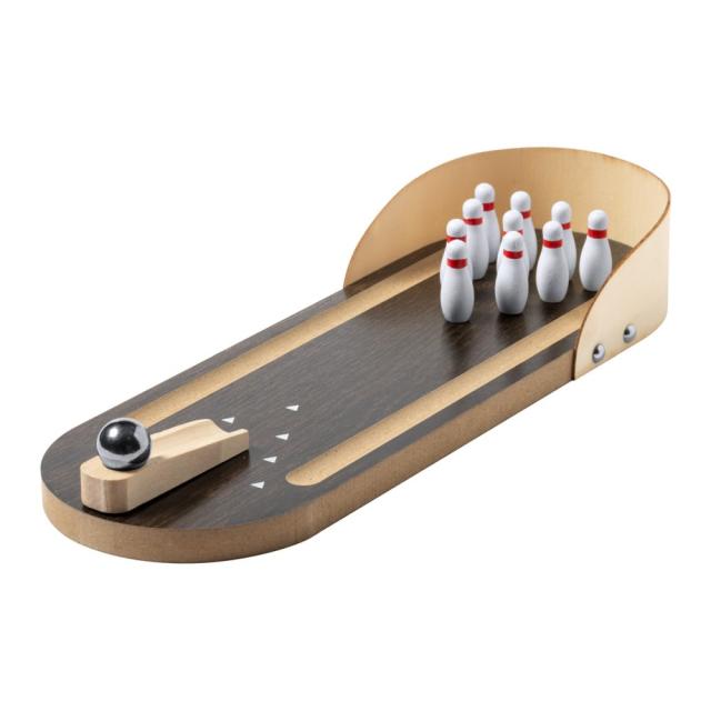 Set mini joc bowling din lemn, natural