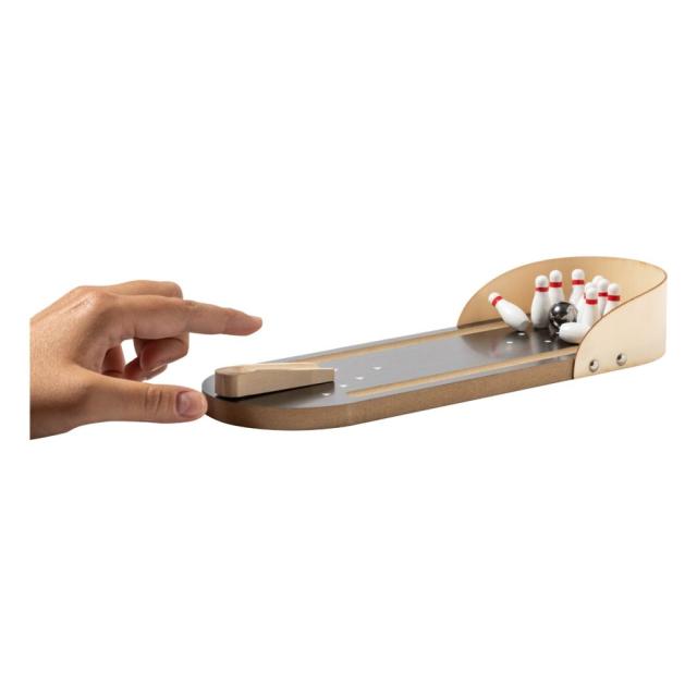 Set mini joc bowling din lemn, natural