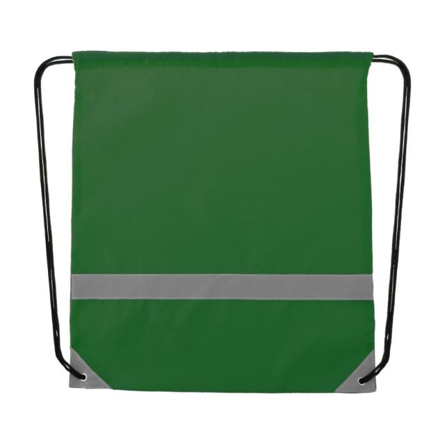 Rucsac banda reflectorizanta, poliester 190T, verde