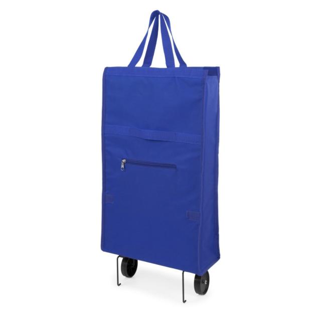 Geanta trolley pliabila, poliester 600D, albastru