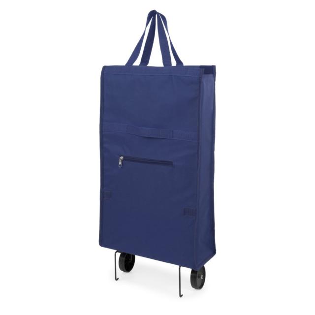 Geanta trolley pliabila, poliester 600D, albastru inchis