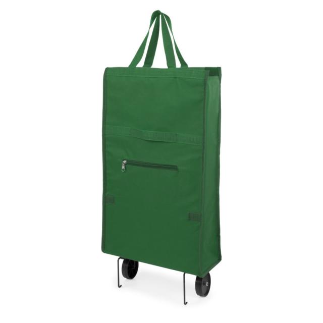 Geanta trolley pliabila, poliester 600D, verde