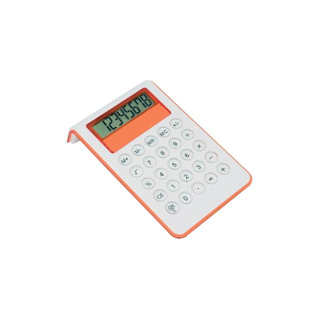 Calculator plastic 8 cifre, corp curbat, portocaliu