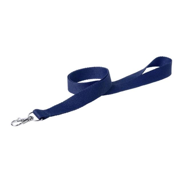 Lanyard din poliester cu carabina din aluminiu albastru inch