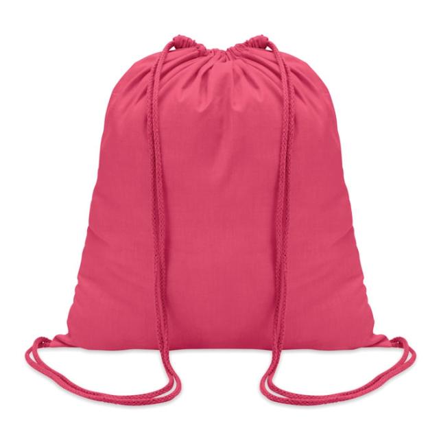 Sacosa cu snur, din bumbac, 100 gmp, fucsia