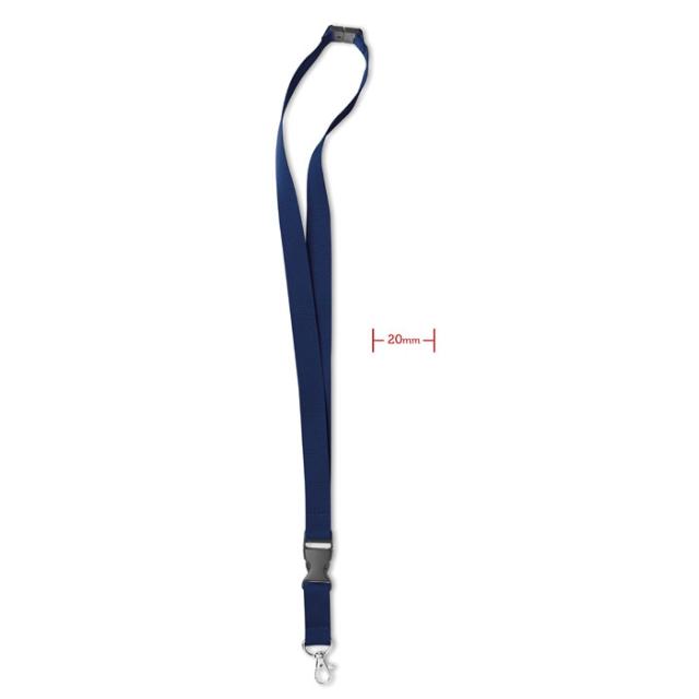 Lanyard 20 mm, sistem siguranta, albastru