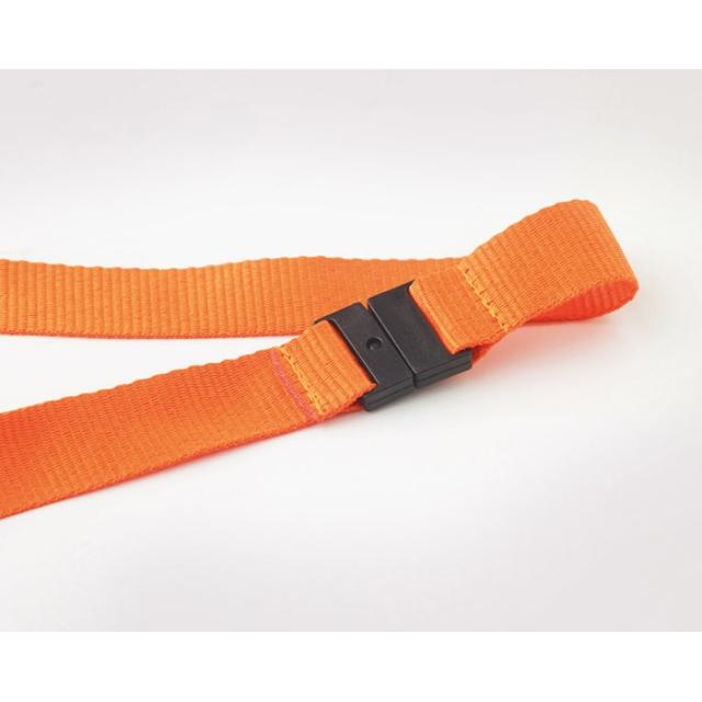 Lanyard 20 mm, sistem siguranta, portocaliu