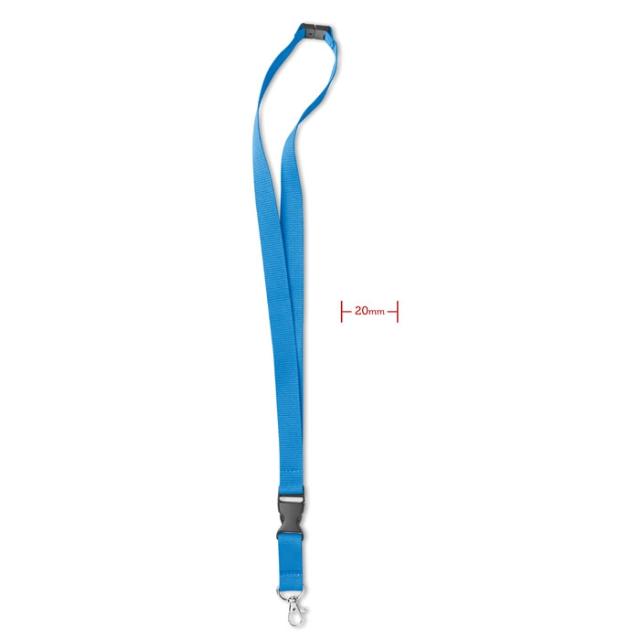 Lanyard 20 mm, sistem siguranta, turcoaz