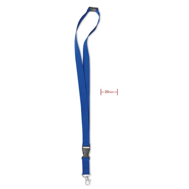 Lanyard 20 mm, sistem siguranta, albastru regal