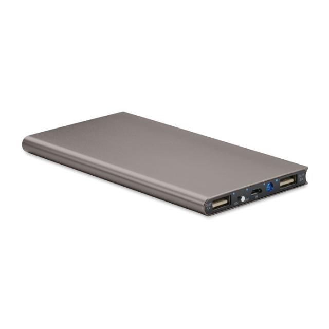 Baterie externa, 8000 mAh, Powerflat, titan