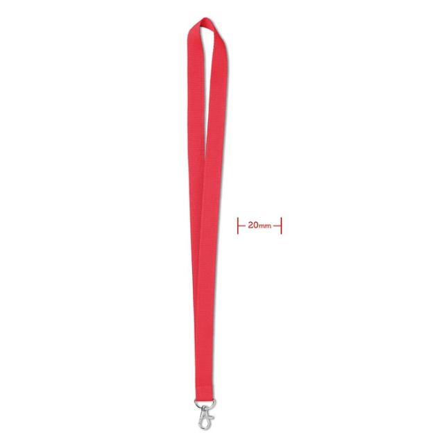 Lanyard 20 mm, carabina metalica, rosu