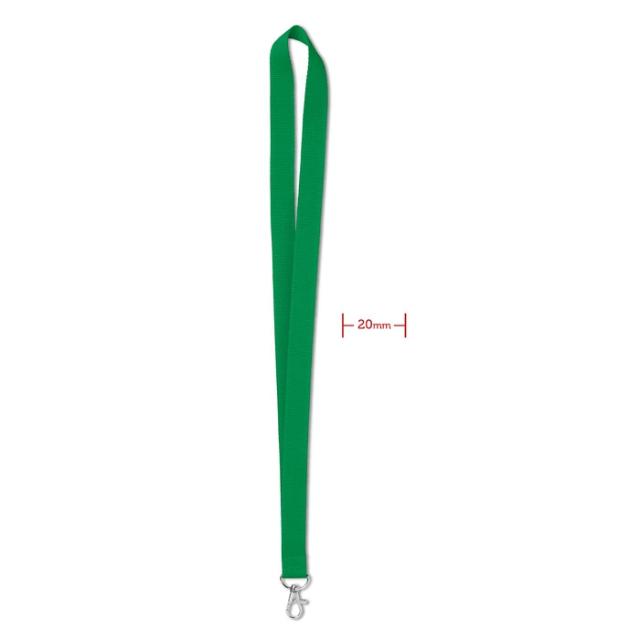 Lanyard 20 mm, carabina metalica, verde