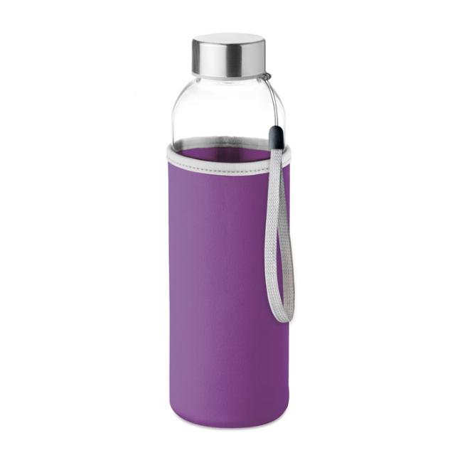 Sticla de sticla Utah in husa din neopren, 500 ml, violet