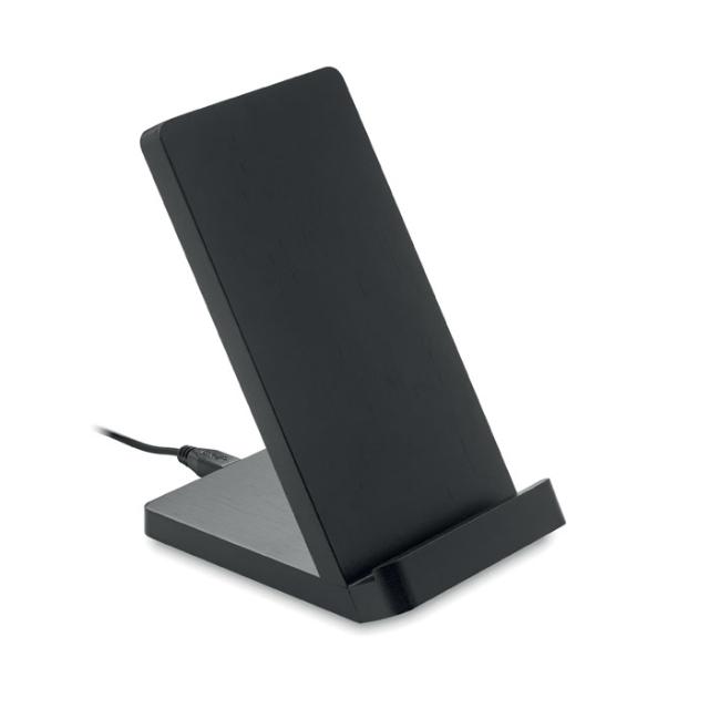 Stand bambus, incarcare wireless, negru