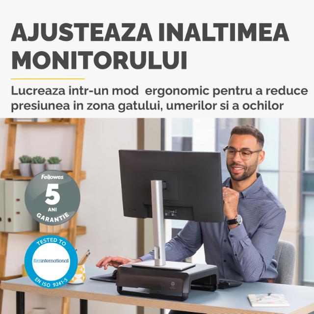 Suport monitor Fellowes Breyta, negru