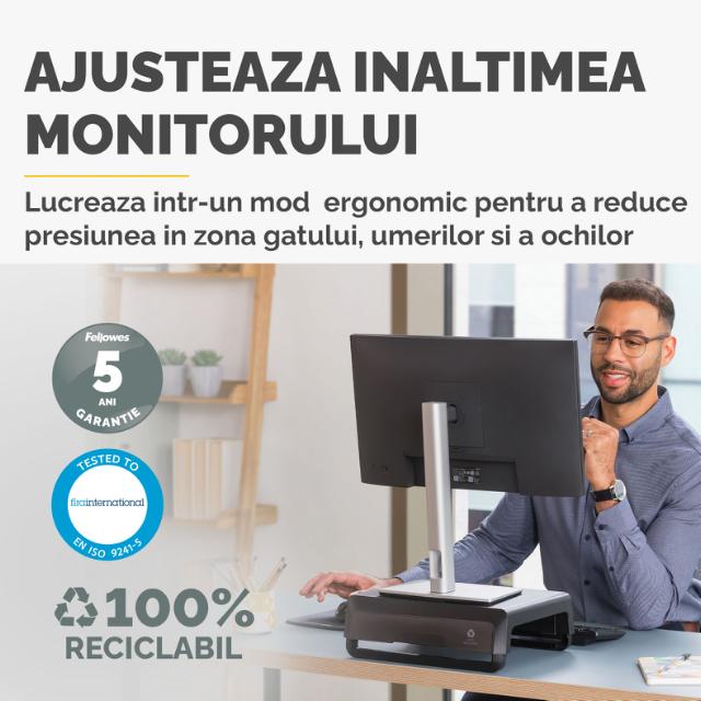 Suport monitor Fellowes Breyta, negru