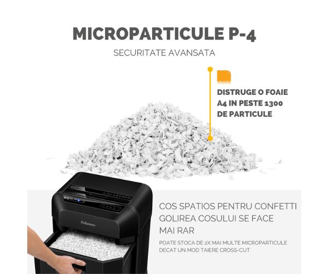 Distrugator documente Fellowes AutoMax 90M, cross-cut, 90 coli, cos 17l, negru