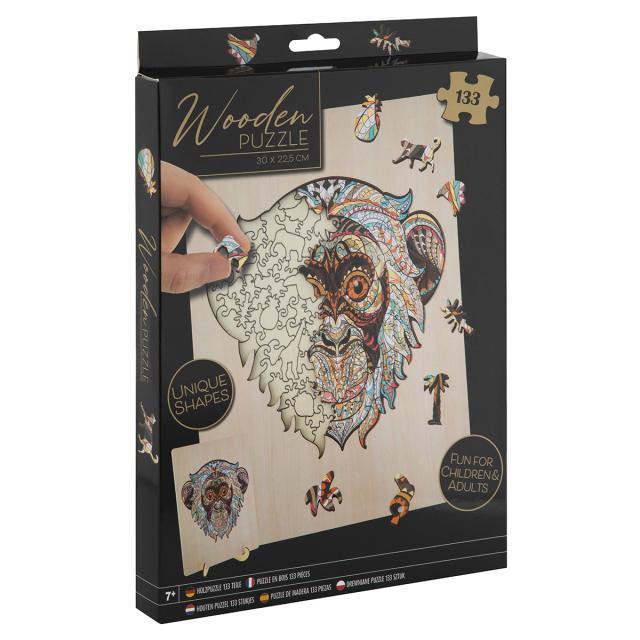 Puzzle lemn Creative Craft, maimuta, 133 piese